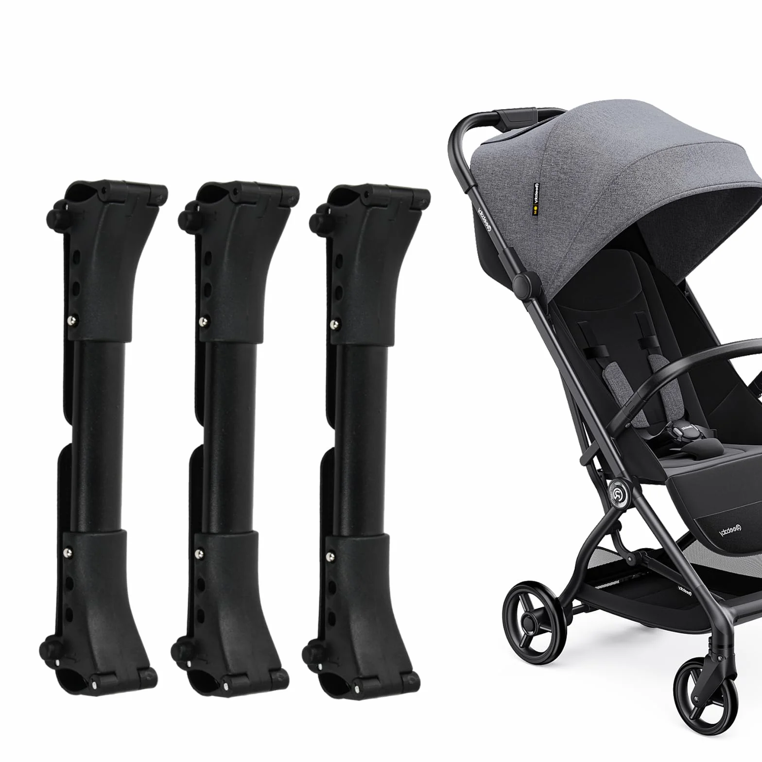 3 Piezas Conectores para Cochecito de Bebé, Cochecito Gemelo Conectores Seguro, Unión Conector Ensamblaje Carrito Bebé Aleación de Aluminio, Accesorio para Exteriores para Bebés