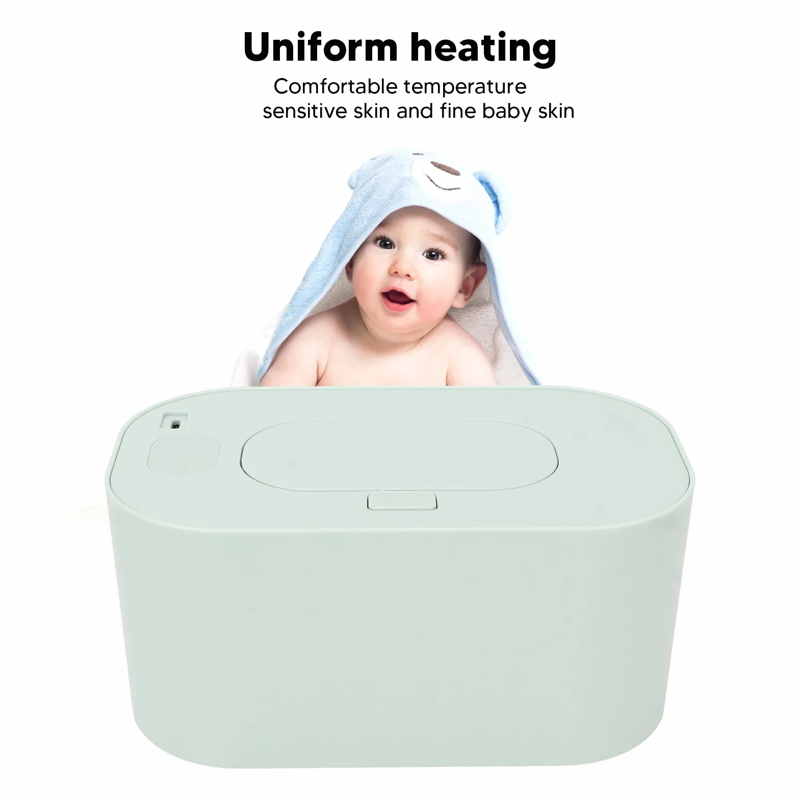 Calentador de Toallitas, Calentador de Toallitas para Bebés Termostato Temperatura USB Calentador de Toallitas para Pañales Portátil para Uso en Exteriores