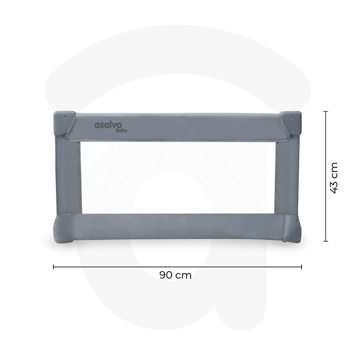 Asalvo Barrera de Cama Protección Anticaídas, Barandilla Plegable y Portátil, Fácil Montaje, Diseño Seguro y Compacto – Barrera de Seguridad 90CM Gris