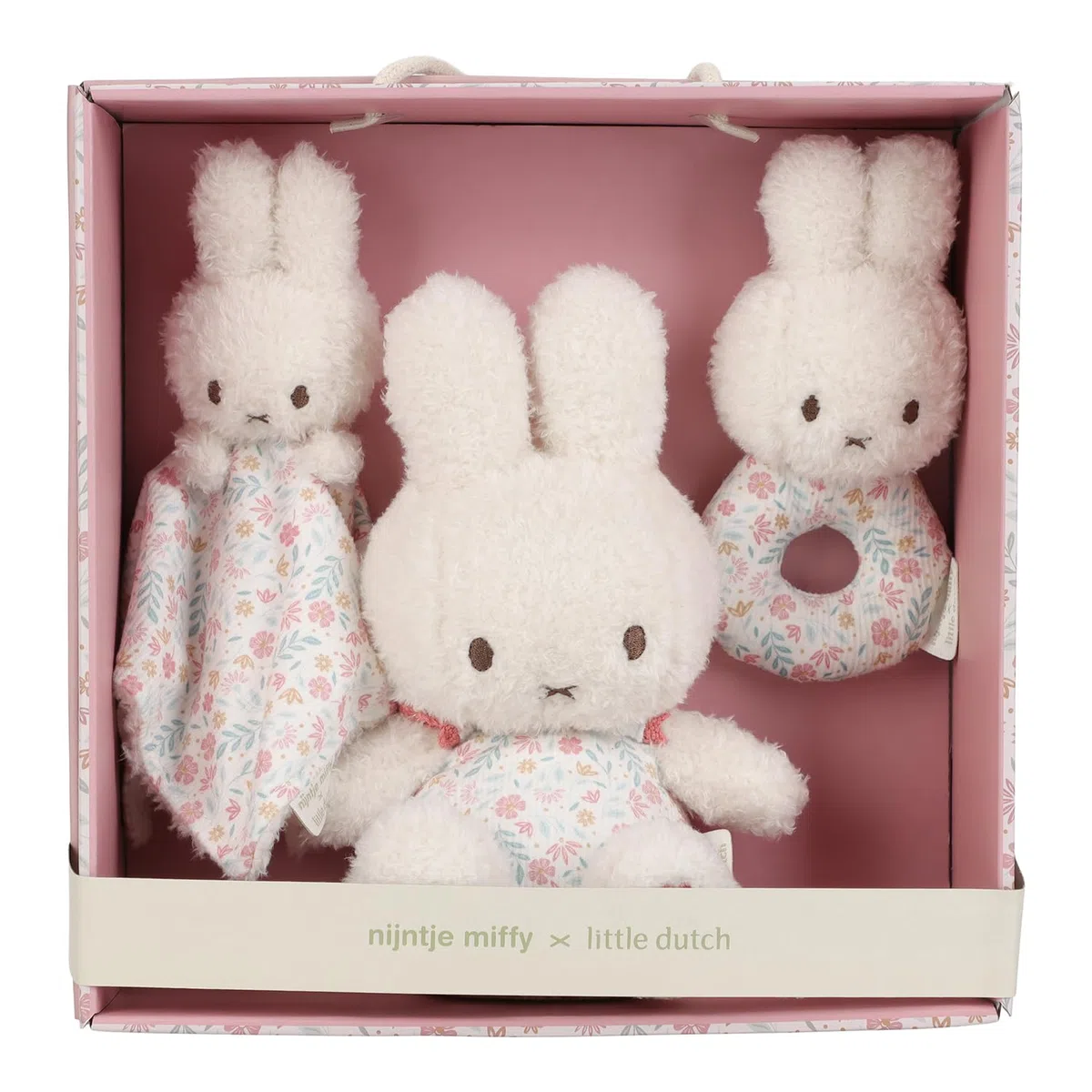Little Dutch nijntje Miffy X - Set de regalo de 3 piezas (peluche, mantillo, mantillo, juguete) para nacimiento de bebé, niña, conejo Miffy – Lucky Blossom