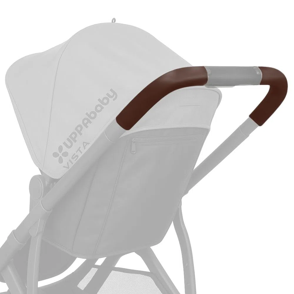 PROTEC TIF | Fundas de manillar en polipiel marrón oscuro compatibles con UPPAbaby Vista (V2 y V3, 2019-2020) – Manguitos protectores, resistentes y antirrayas