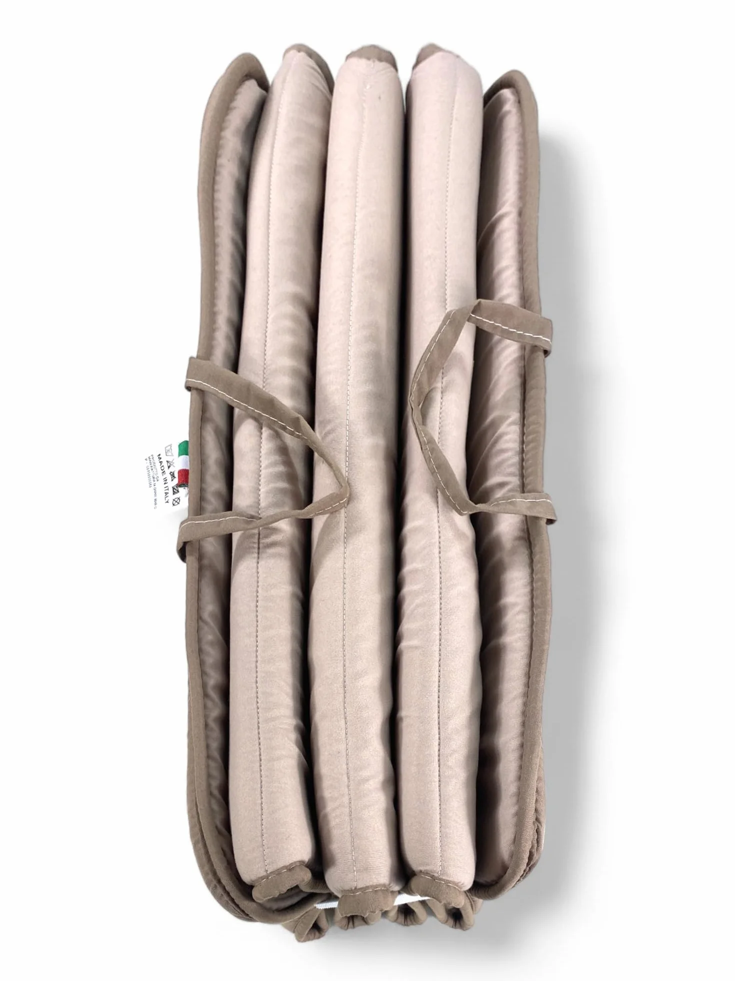Tex family Colchón plegable para tumbona de playa, piscina, reversible, 52 x 200 cm y grosor 2 cm, con asas, color beige y gris