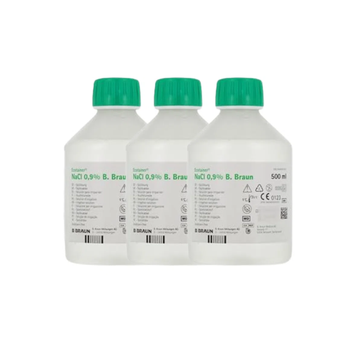 B-BRAUN | Suero Fisiológico | Fluidifica y Humedece las membranas mucosas nasales | Elimina los secretones | Permite el enjuague y tratamiento de heridas | Hidratación de vendajes | Lote de 3x500ML
