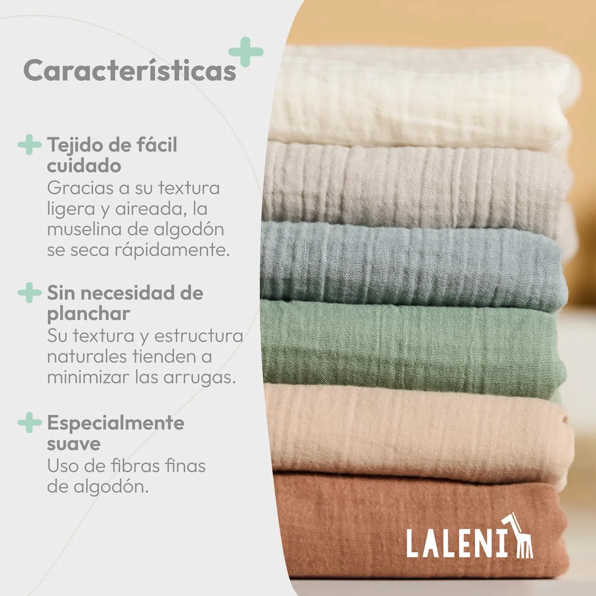 Laleni Funda Nórdica para cuna, Sabanas y Funda de Almohada Certificadas Oeko-Tex, 80x80 cm, 35x40 cm, Color Marrón