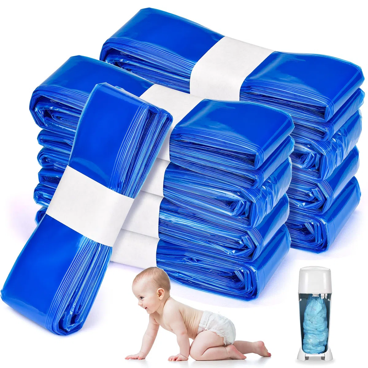 LitterLocker - Cartuchos de recambio para pañales (9 unidades, compatible con Tommee Tippee, Angelcare, cubo de pañales octogonal, LitterLocker)
