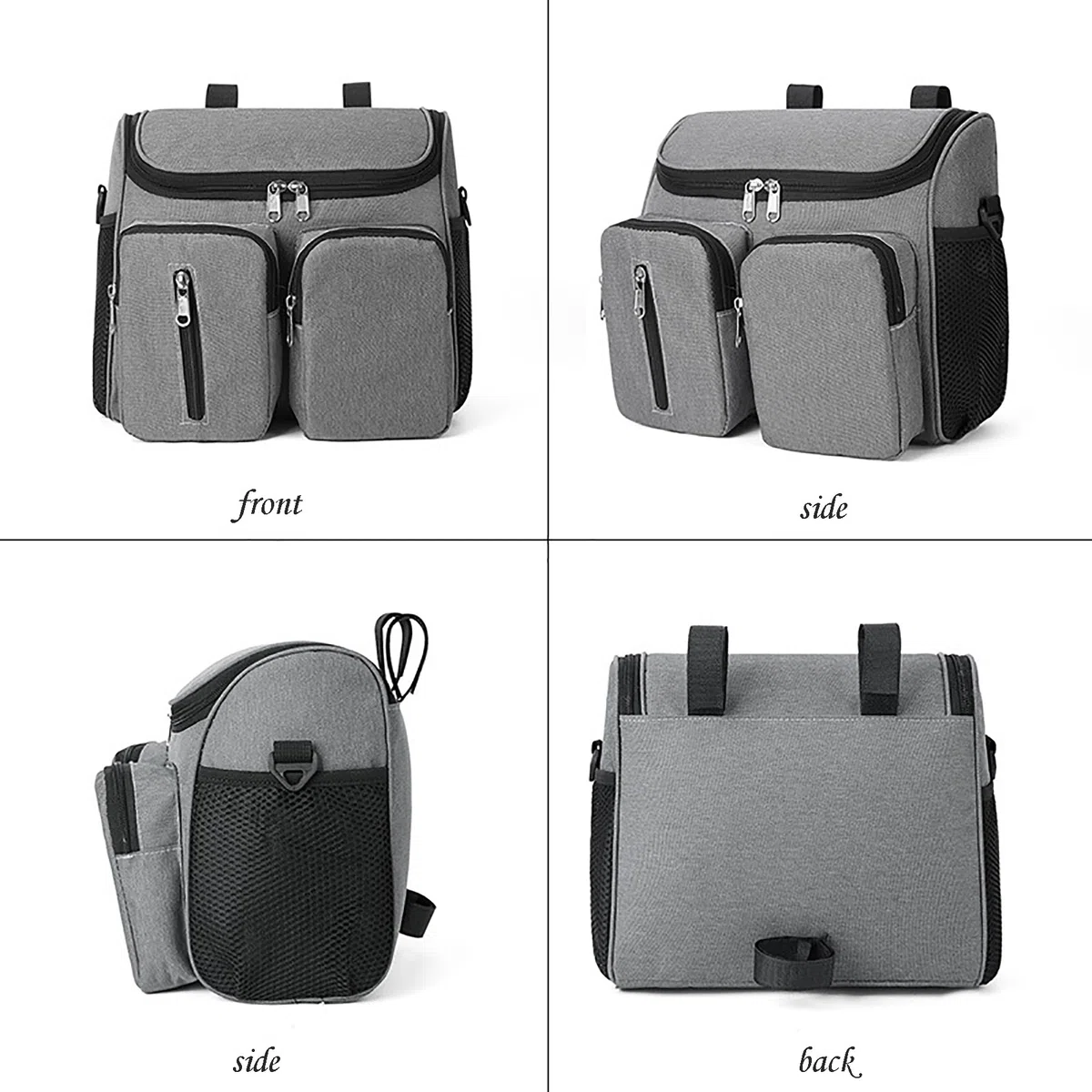 Organizador Multifuncional para Cochecito de Bebé,Correa de Hombro Ajustable,Gran Capacidad para Artículos Esenciales del Bebé,Ajuste Universal para Todos los(2411-Black)