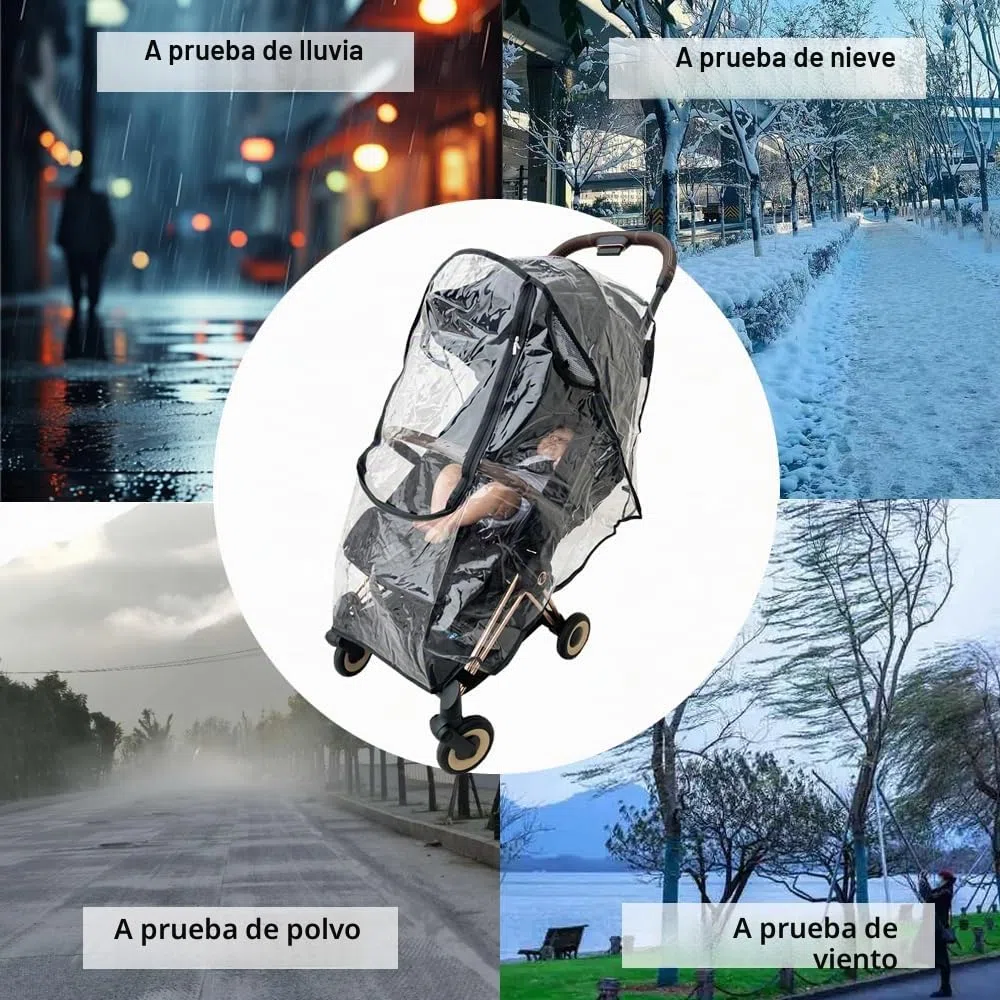 Funda impermeable para cochecito compatible con Cybex (Coya, Eezy Twist, Libelle), a prueba de viento, material EVA transparente, ventana grande delantera