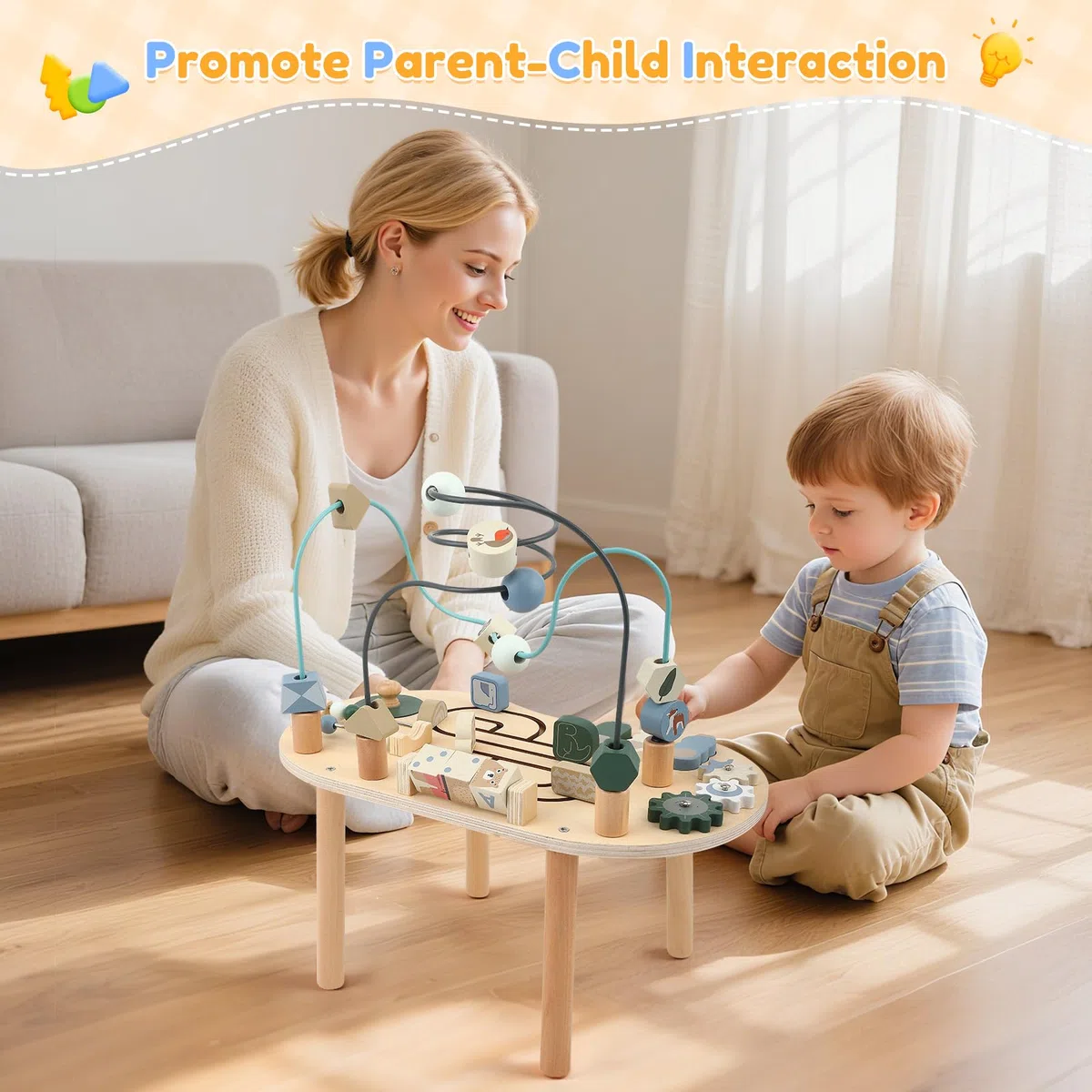Mesa de actividades de madera para niños, juguete Montessori 7 en 1, mesa de juegos a partir de 3 años, centro de actividades para bebés, regalo para niñas y niños