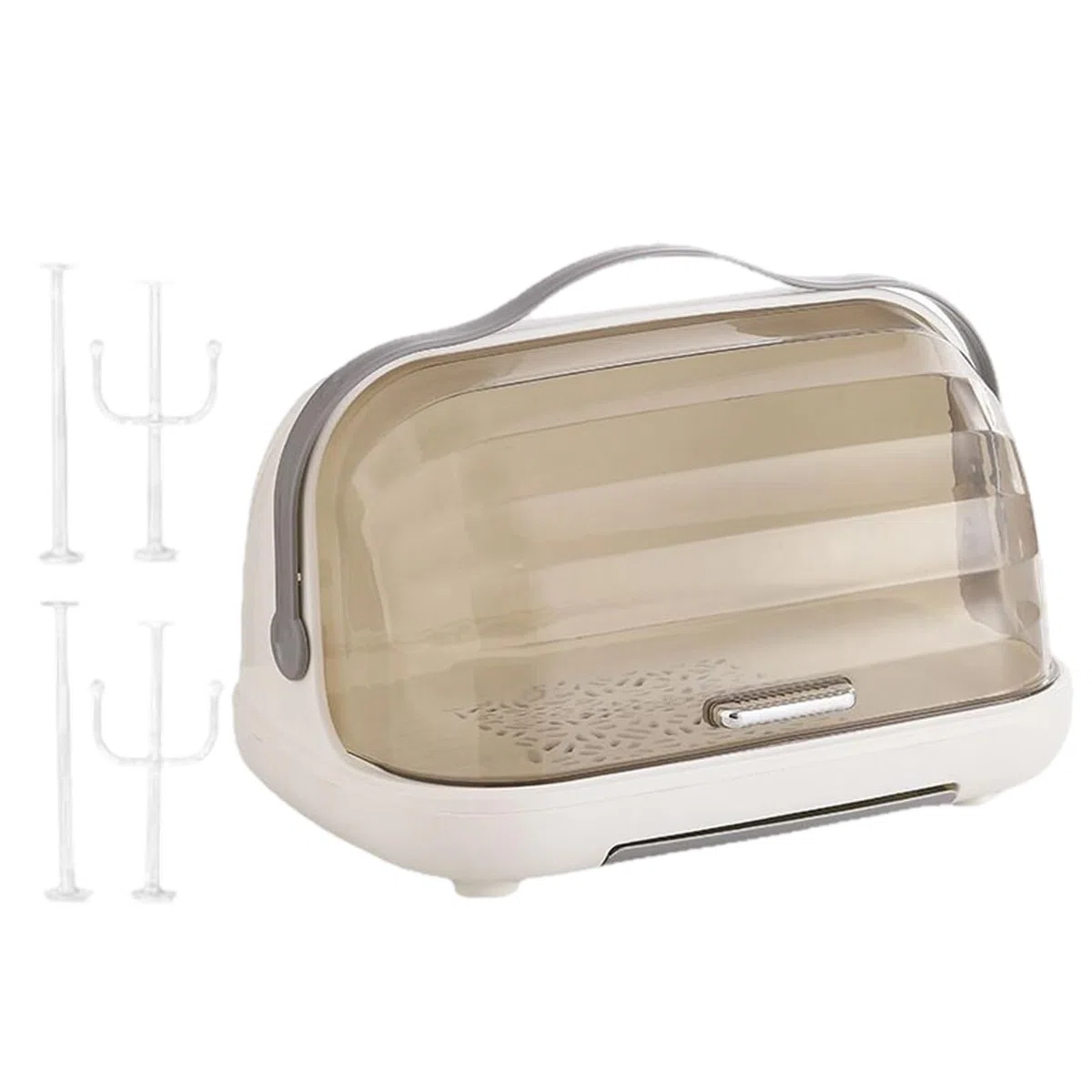 Estante Para Biberones De Lactancia Infantil - Estuche Antipolvo Ahorrador De Espacio - Organizador de Tomas con Tapa,Para Tetinas, Partes De Sacaleches, Vasos, Encimera, Cocina, Comedor, Sala De Esta