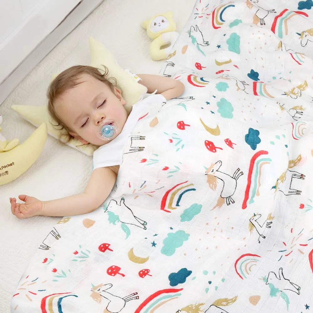 Ballery Muselina Manta Bebé, 3 Piezas Softan Muselina Bambú Bebe, Mantas Swaddle Bebé de Envoltura, 120x120cm