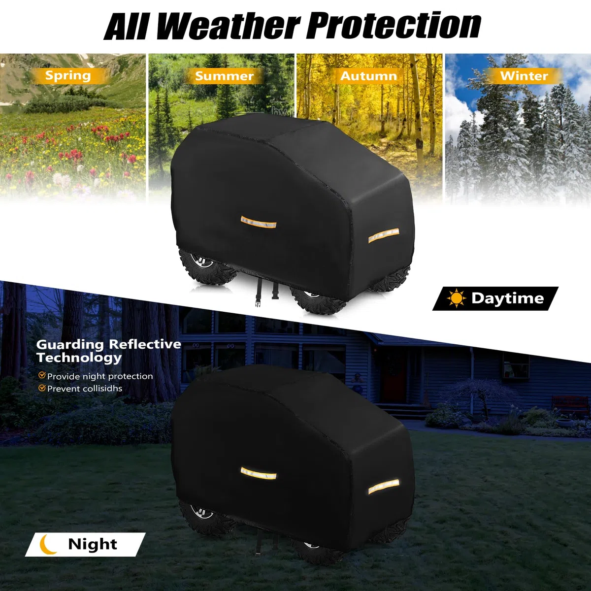 Funda para coche eléctrico para niños, impermeable, para todo tipo de clima, fundas grandes mejoradas, funda de juguete resistente al aire libre con nano revestimiento, hebilla resistente al viento y