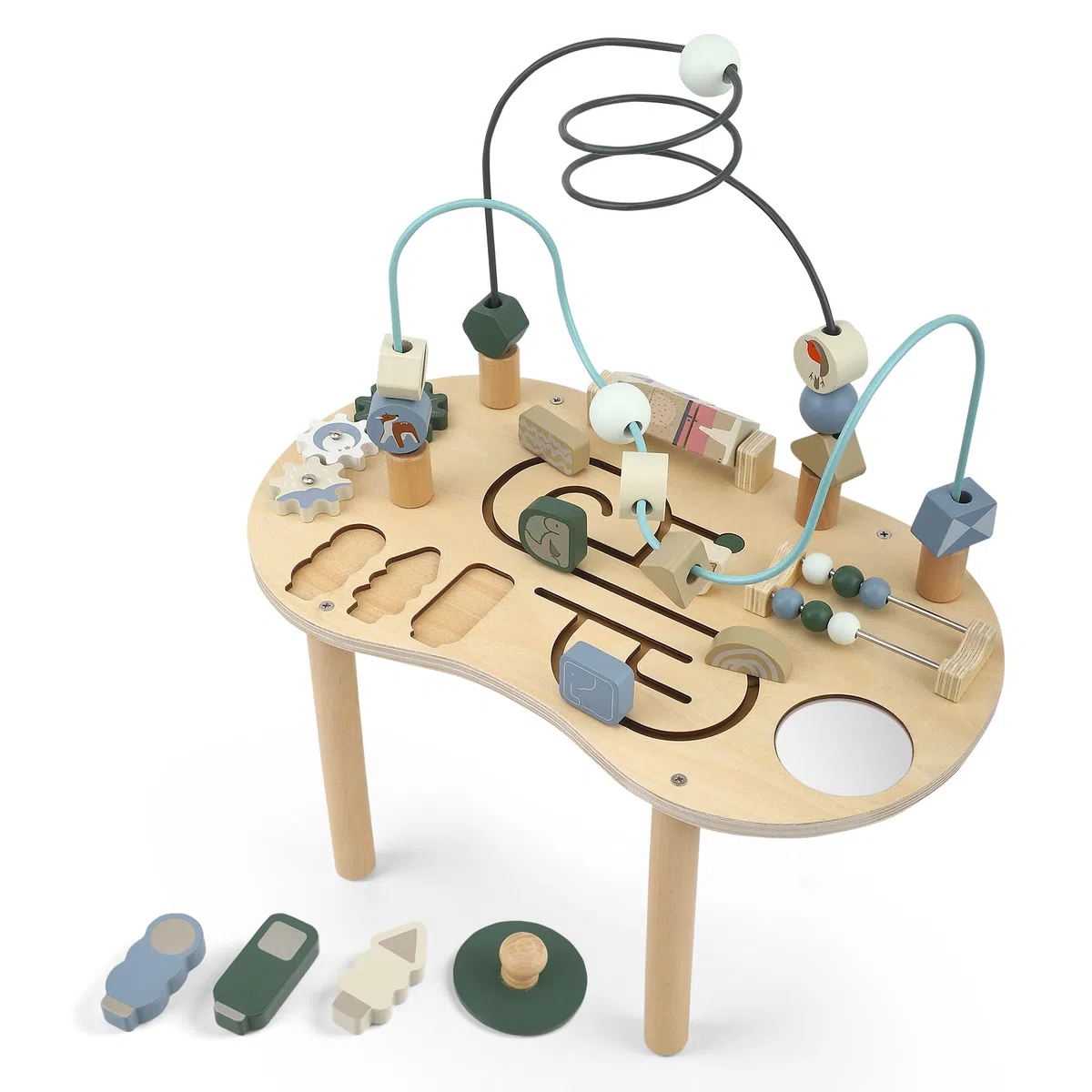 Mesa de actividades de madera para niños, juguete Montessori 7 en 1, mesa de juegos a partir de 3 años, centro de actividades para bebés, regalo para niñas y niños