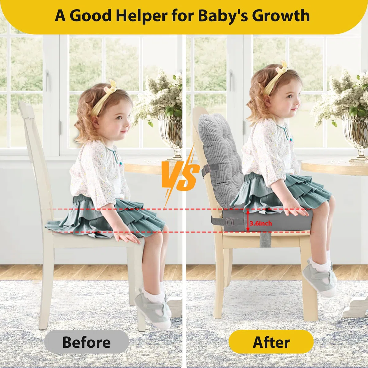 Alzador Silla para Niños Comer, 2 asientos elevadores para niños, con diferentes alturas para comer, extraíble y fácil de limpiar, asiento elevador antideslizante