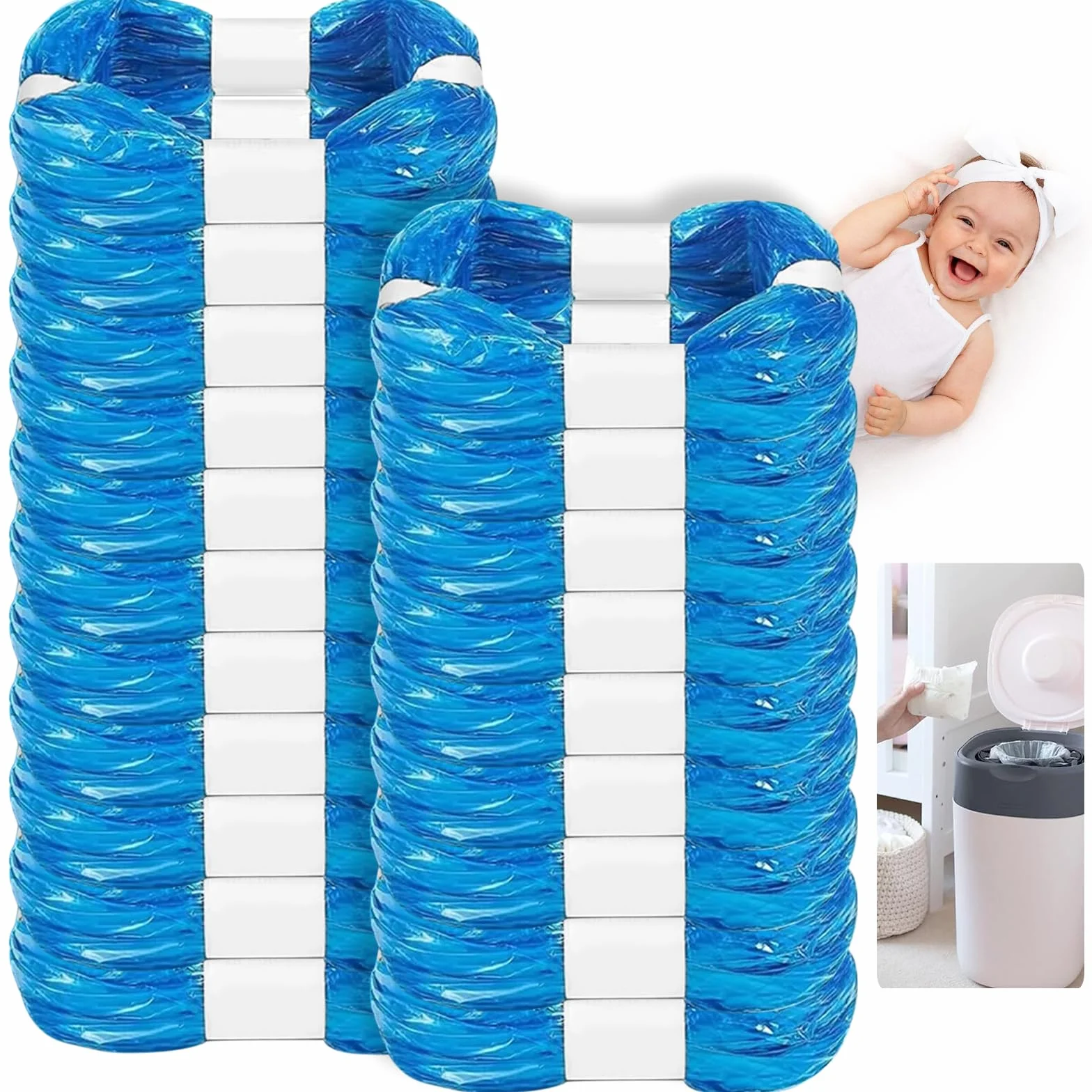 20 piezas de recambio para contenedor de pañales, bolsas para pañales compatibles con cerdo Foppapedretti Angelcare Tommee Tippee Twist & Click Simplee Tec Litter Locker