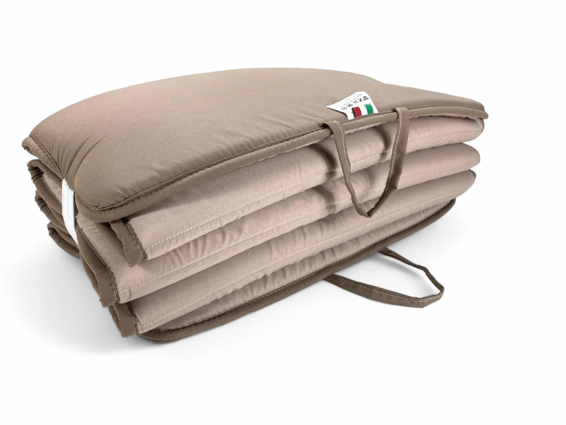 Tex family Colchón plegable para tumbona de playa, piscina, reversible, 52 x 200 cm y grosor 2 cm, con asas, color beige y gris