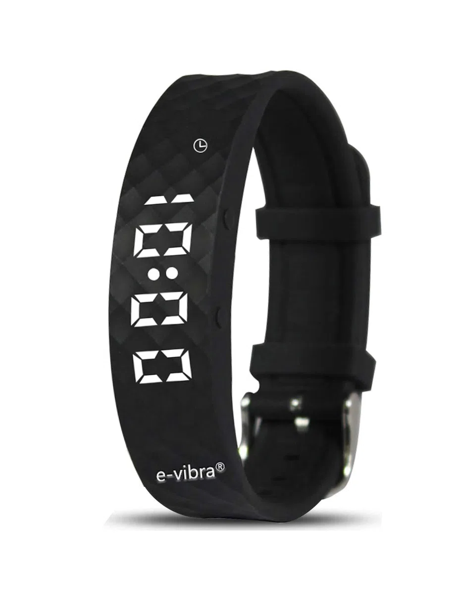 Reloj de entrenamiento para ir al baño – Recordatorio médico vibratorio silencioso recargable con temporizador y 15 alarmas diarias (negro)