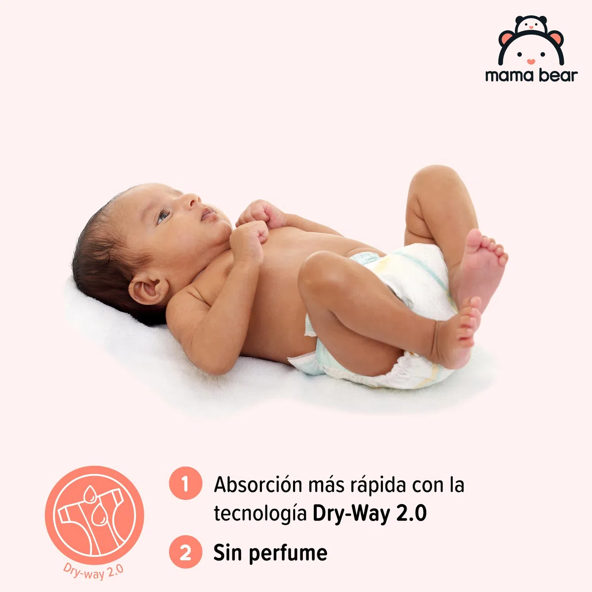 Marca Amazon - Mama Bear Disney pañales ultrasecos, Talla 1 (2-5 kg), Blanco, 96 Unidad, 2 Paquetes de 48 - PACK MENSUAL