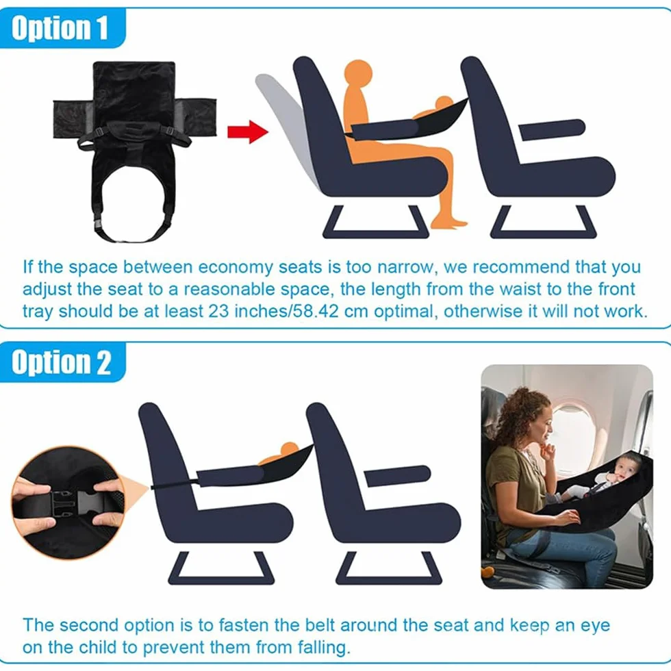 YGCHEN Hamaca de Viaje para Avión, Cuna Portátil para Avión, Cuna de Viaje Ligera para Bebés, Accesorio para Asiento de Avión, Accesorio Indispensable para Viajar en Familia