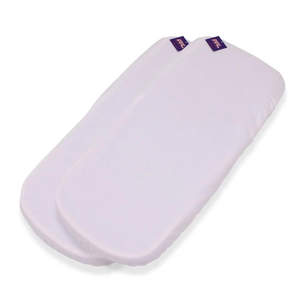 Pack 2ud Funda Colchón Capazo para Bugaboo Camaleon 3 Plus Pique Blanco - Sabana Capazo Bajera Ajustable (100% Algodón)