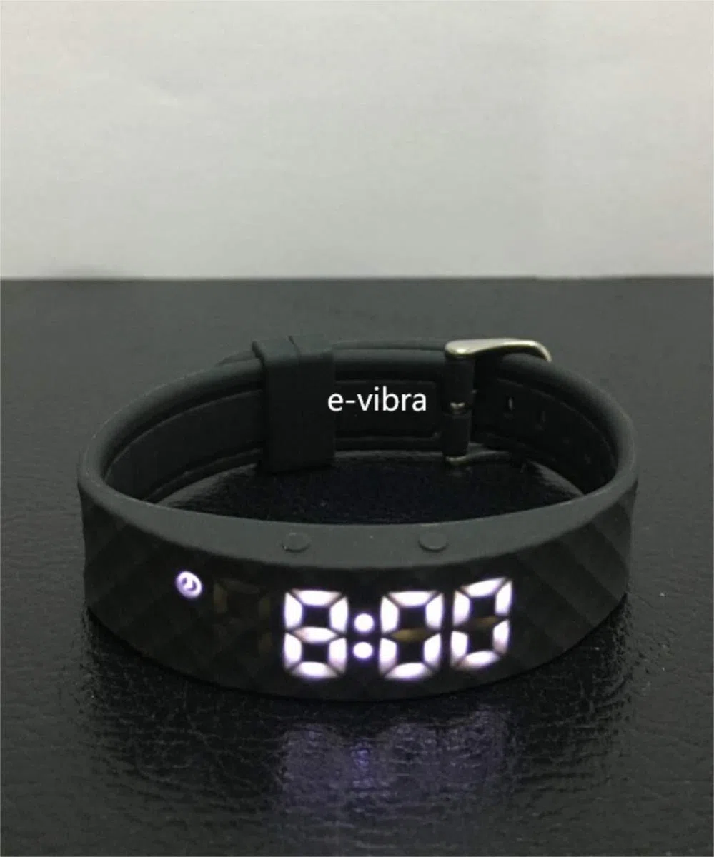 Reloj de entrenamiento para ir al baño – Recordatorio médico vibratorio silencioso recargable con temporizador y 15 alarmas diarias (negro)