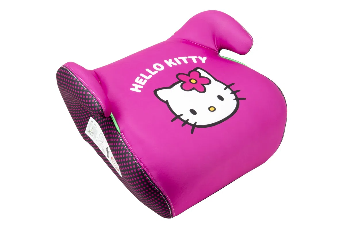 Hello Kitty Alzador Infantil Nueva Homologación Europea I-Size R129/03. Funda de 3 cm Extraíble. para Niños y Niñas de Entre 125 – 150 cm. Seguridad y Confort Asegurada.