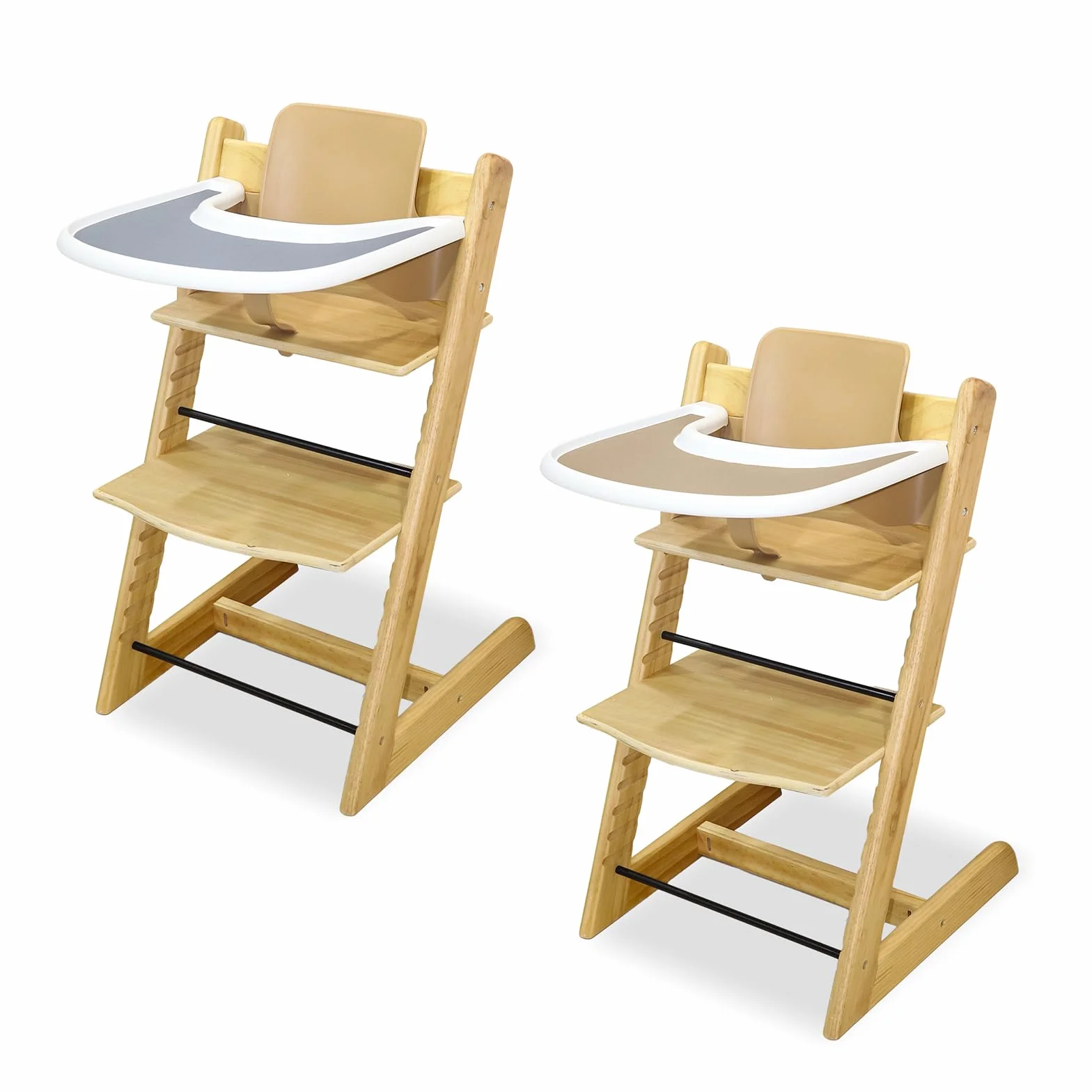 Mantel individual para silla alta, 2 piezas de silicona para silla alta, limpio e higiénico, para cubierta de bandeja de trona Stokke, apto para bandeja de trona Stokke Tripp Trapp (gris/marrón)