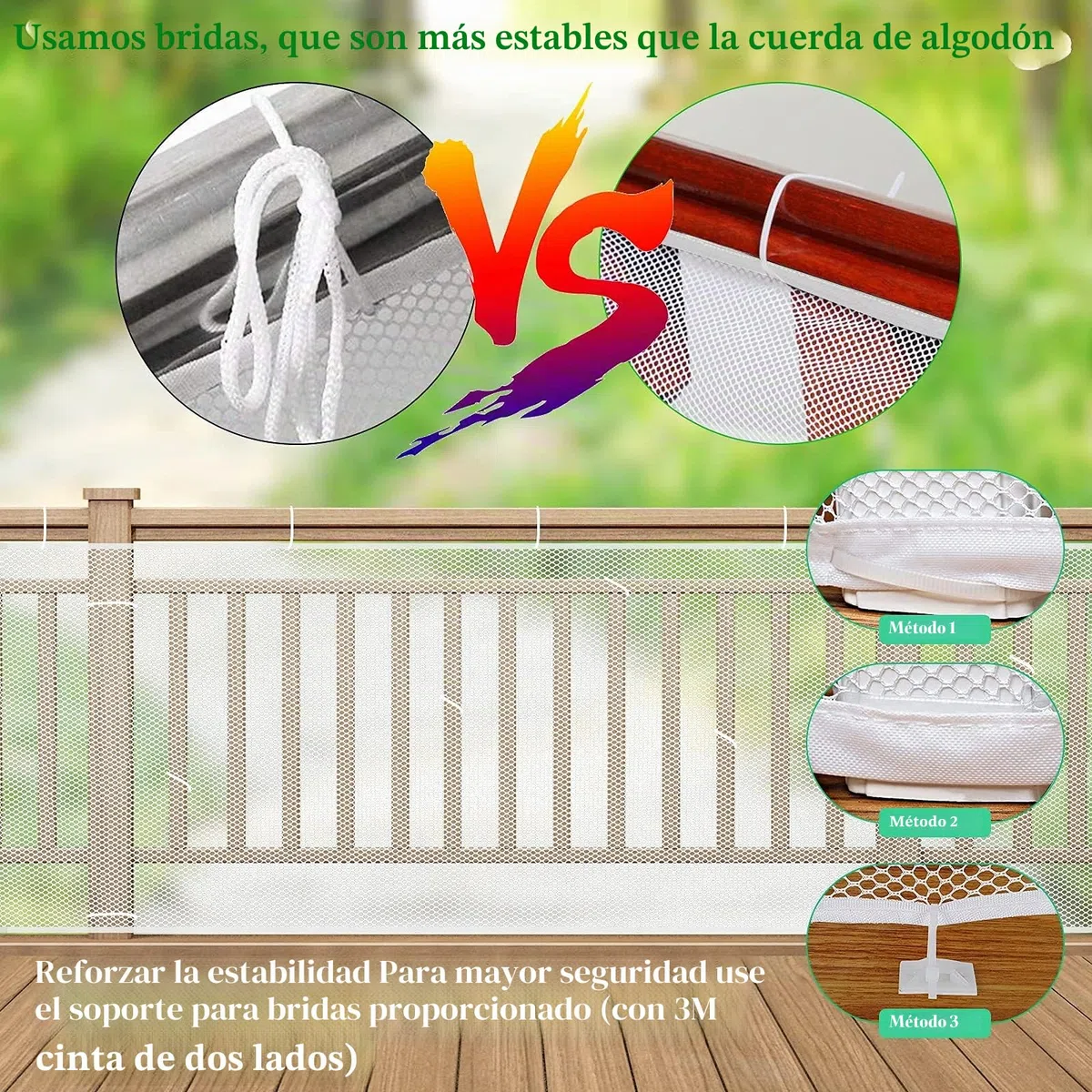 Red de Seguridad para Niños, Bebé Red de Seguridad para Balcón y Escaleras, 300Lx90H CM Robusto Ajustable Malla de Protección de Valla de Barandilla para Infantil, Blanco