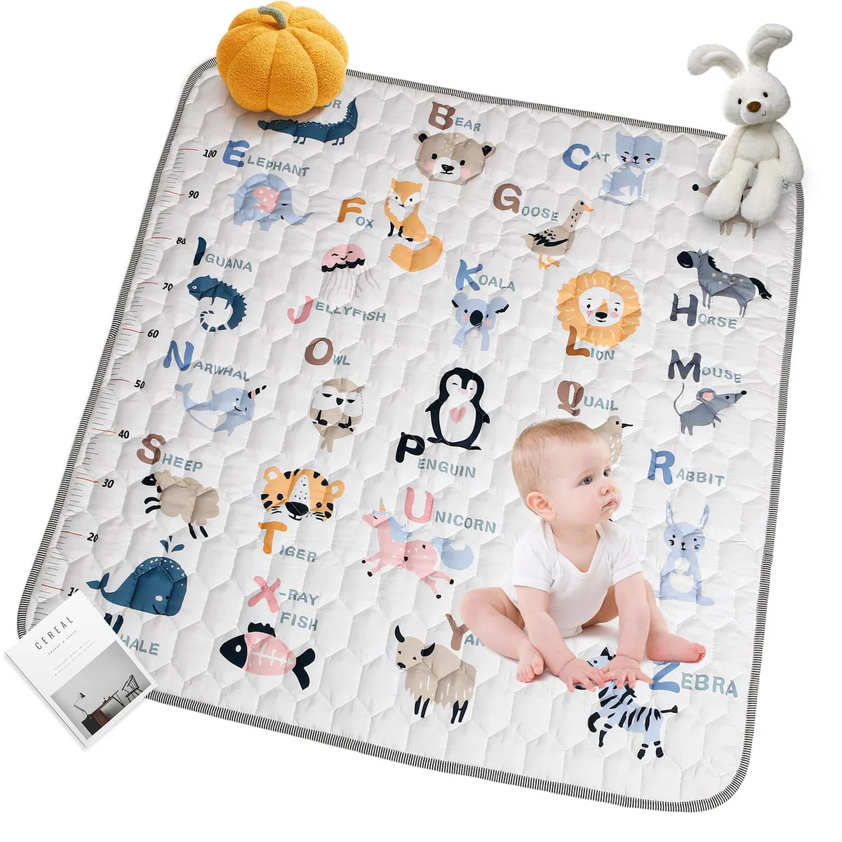 Alfombra Bebé 110x110cm, Alfombra Infantil, Tapete de Actividades Bebé, Alfombra Bebé Acolchada Plegable, Suave y Lavable, Tapete Bebé para Interior/Exterior, Perfecta para los Primeros Pasos