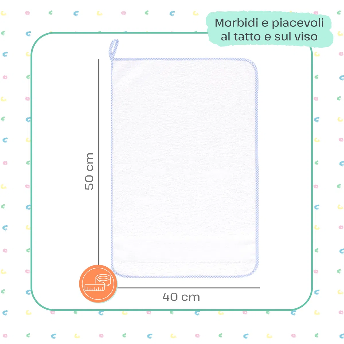 EMMEBi Juego de guardería con tela Aida para bordar babero + toalla + bolsa fabricados en Italia