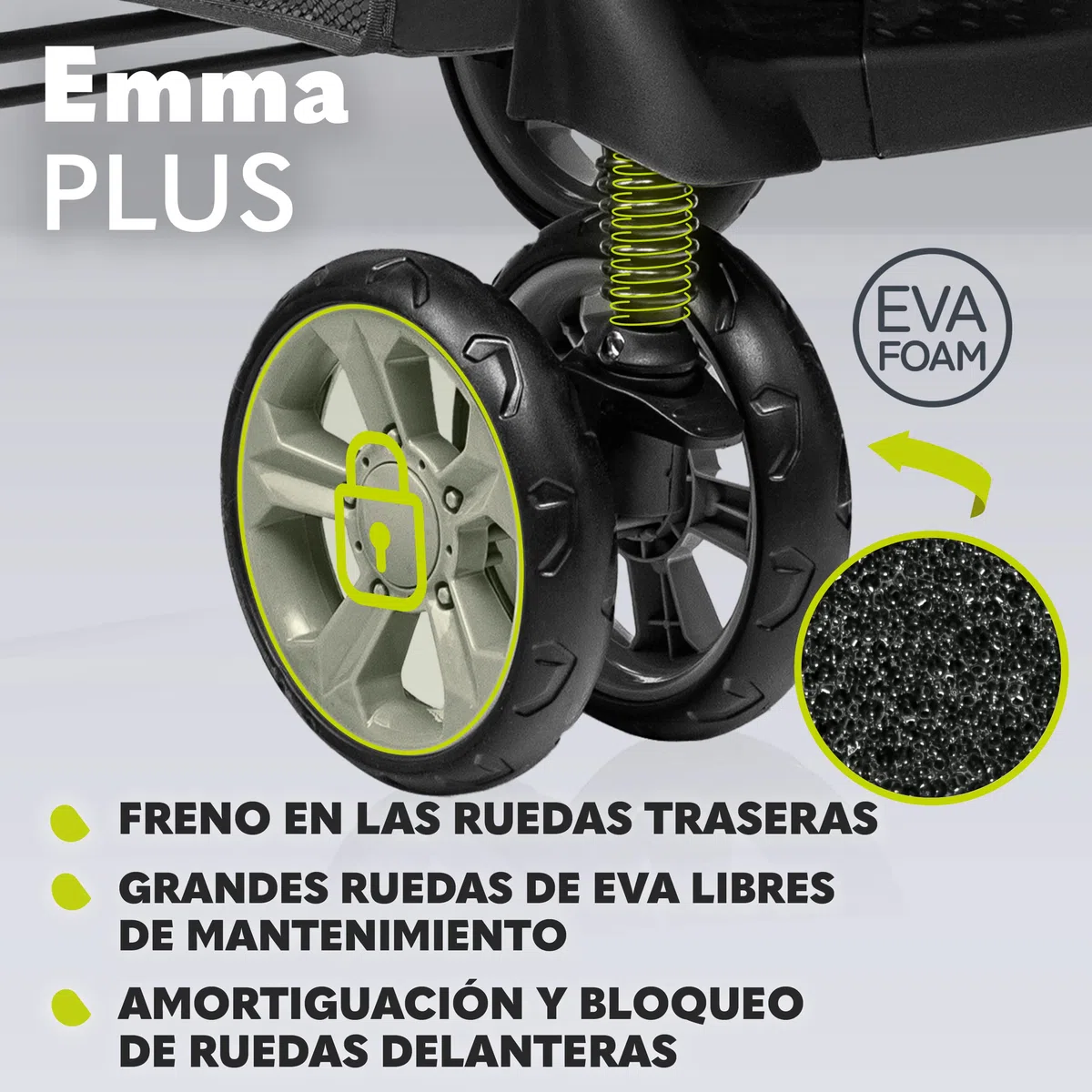 LIONELO Emma Plus Silla de paseo hasta 15 kg 6-36M Respaldo ajustable Cinturón de seguridad de 5 puntos Capucha profunda Organizador para padres