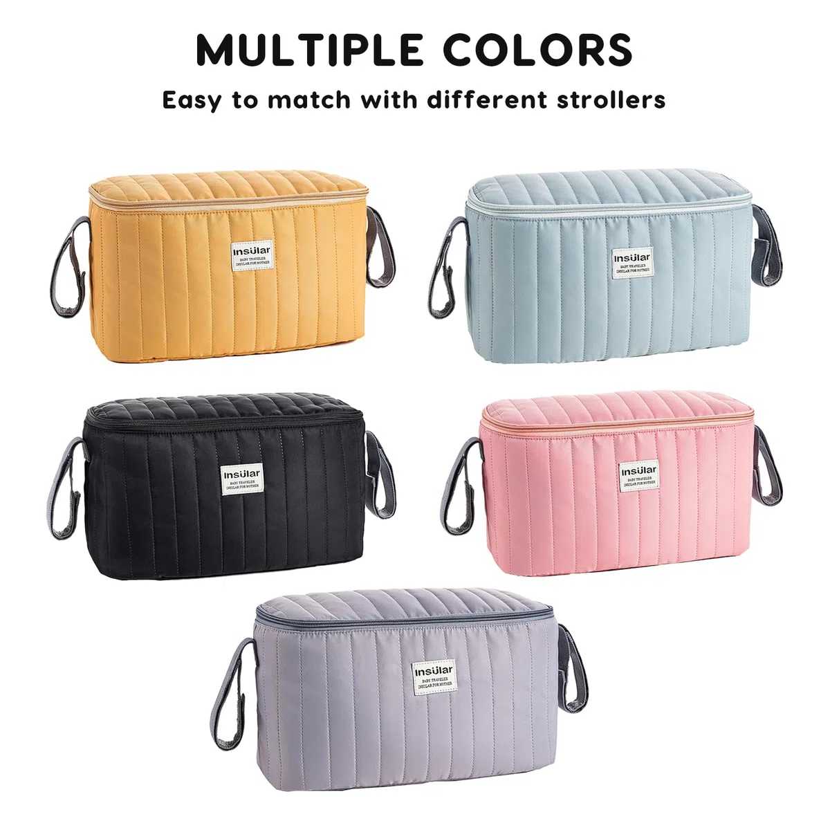 SONARIN Multifuncional Impermeable Bolsa Organizadora de Cochecito,Bolso Carrito Bebe Ligera Organizador para Coches de Paseo Bolsa de Almacenamiento de Cochecito Universal