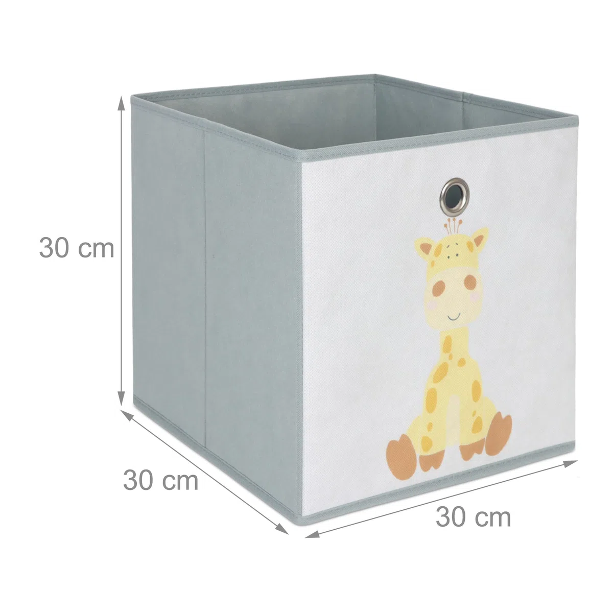 Relaxdays Set 3 Cajas Plegables con Motivos Animales para niños, estanterías cúbicas, 30x30x30 cm, Textil Multicolor