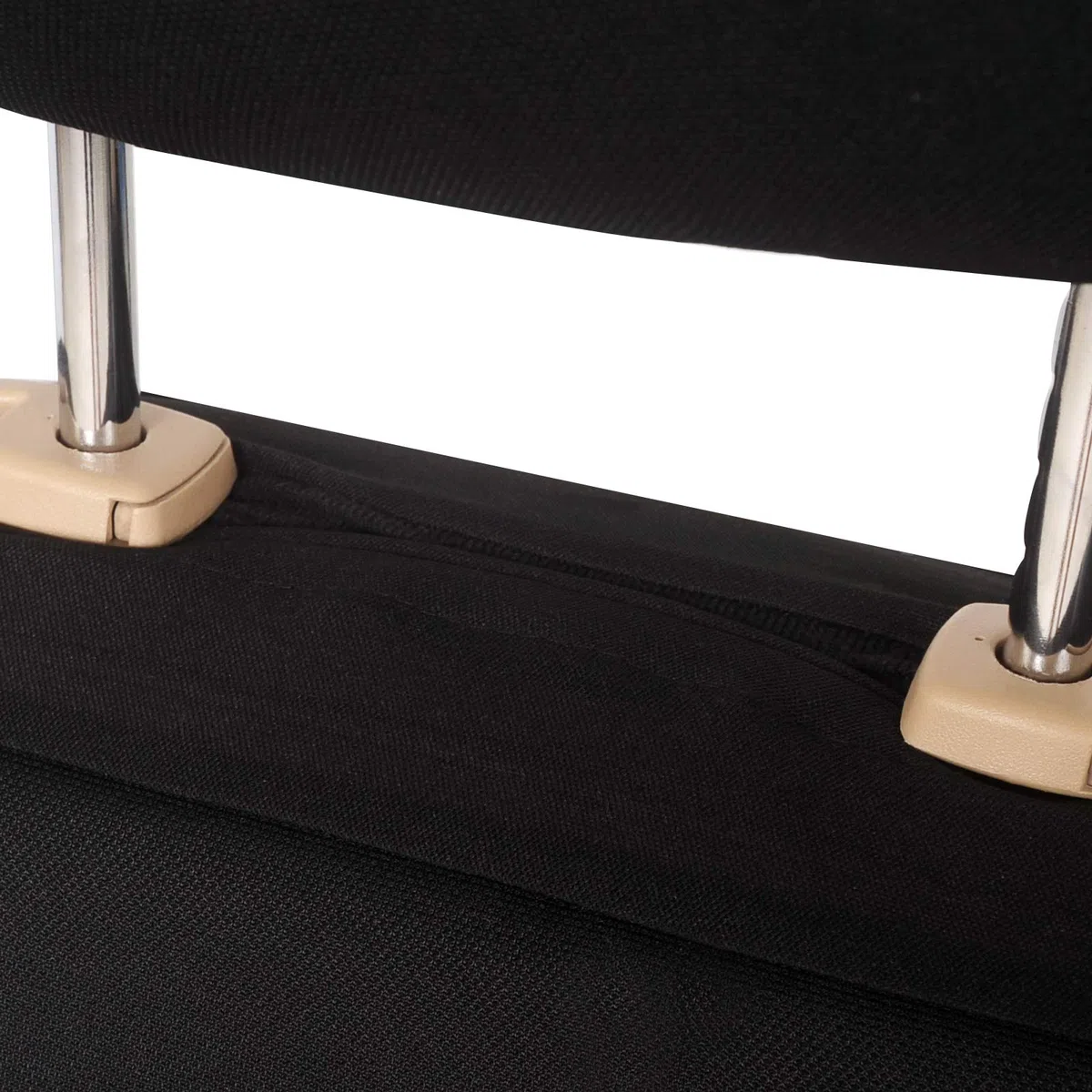 eSituro Clásicas Juego de 2 Fundas para Asientos de Coche Universal Cubreasiento Indivudual para Furgonetas Delanteros con Reposacabezas Tela Gris Claro/Negro SCSC017234F