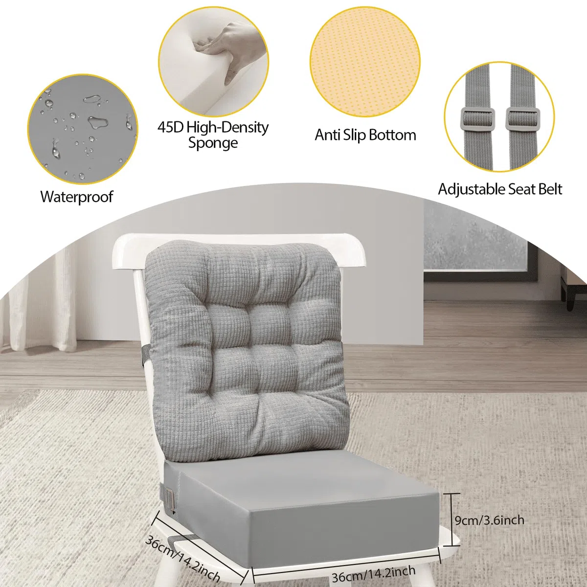 Alzador Silla para Niños Comer, 2 asientos elevadores para niños, con diferentes alturas para comer, extraíble y fácil de limpiar, asiento elevador antideslizante
