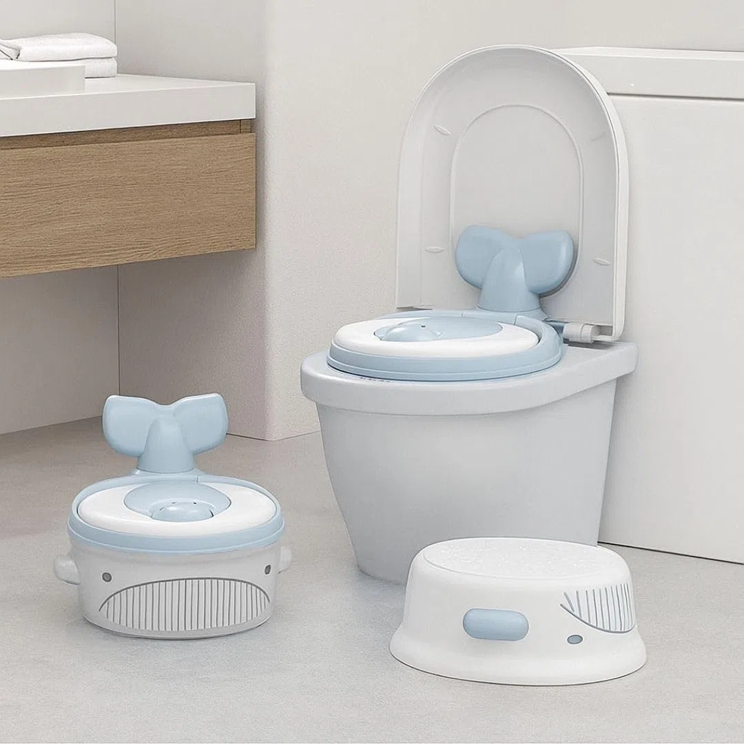 Orinal Infantil 3 en 1 | Tapa Extraíble con Reductor WC y Escalón | Asiento Acolchado | Antideslizante | Protección Antisalpicaduras | Retrete Portátil Bebé | Fácil de Limpiar y Guardar