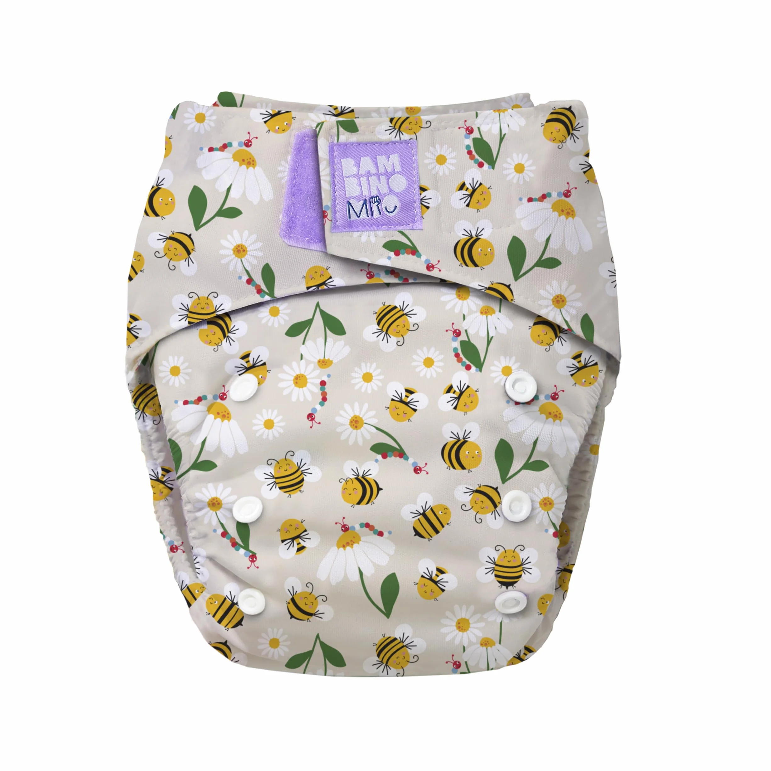 Bambino Mio, pañales reutilizable revolucionario (ABEJAS ATAREADAS) - pañal ecológico, sostenible, lavable y sin productos químicos, desde recién nacidos hasta niños pequeños, bebé
