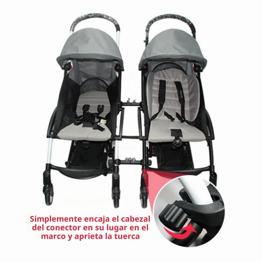 Conectores de cochecito de bebé gemelo 3 piezas, conectores universales para silla de paseo de bebé Cochecito conjunto gancho acoplador Bush liberación rápida