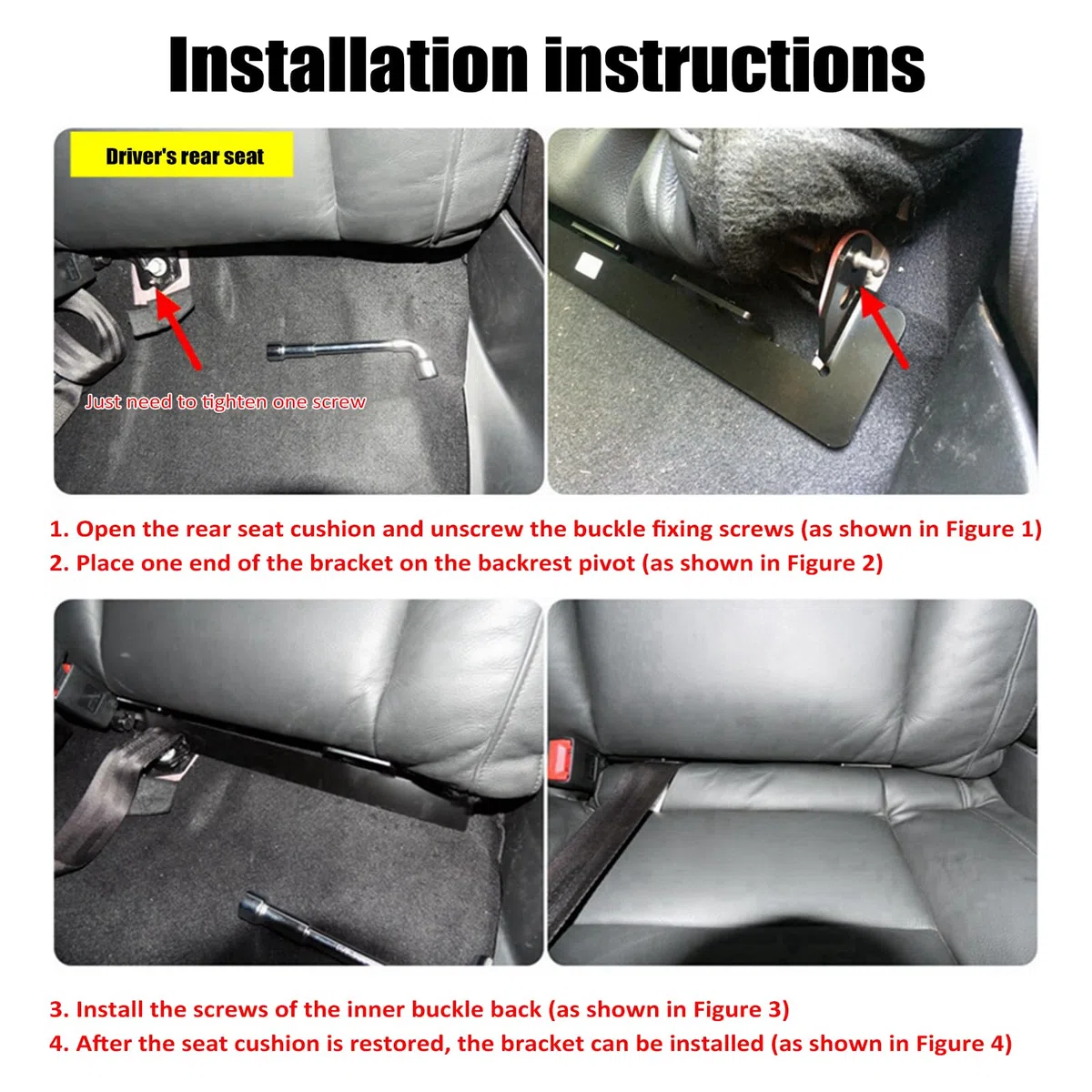 Shkalacar ISOFIX para Coche Soporte de Montaje de Asiento Reemplazo para Peugeot 307, Kit de Anclaje de Pestillo de Asiento de Coche de Conector de Cinturón ISOFIX