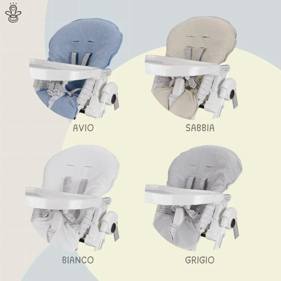 Babysanity - Funda para silla de bebé de algodón suave y esponjosa que da a tu trona una sensación de secado y fresco, 100% fabricada en Italia (Avio)
