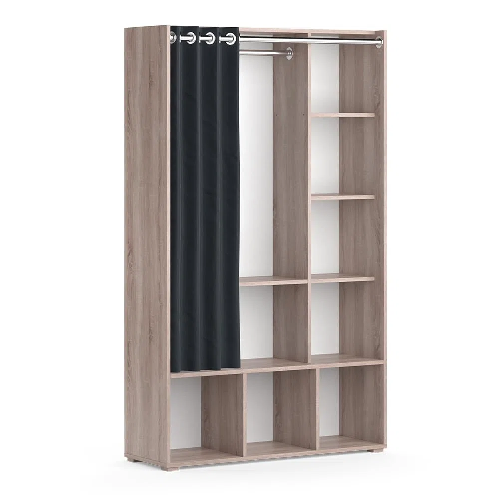 Vicco Armario de Ropa para niños Luigi, Sonoma, 105.8 x 178.1 cm con Barra de Colgar, combinable con Otros Muebles de la Serie Luigi