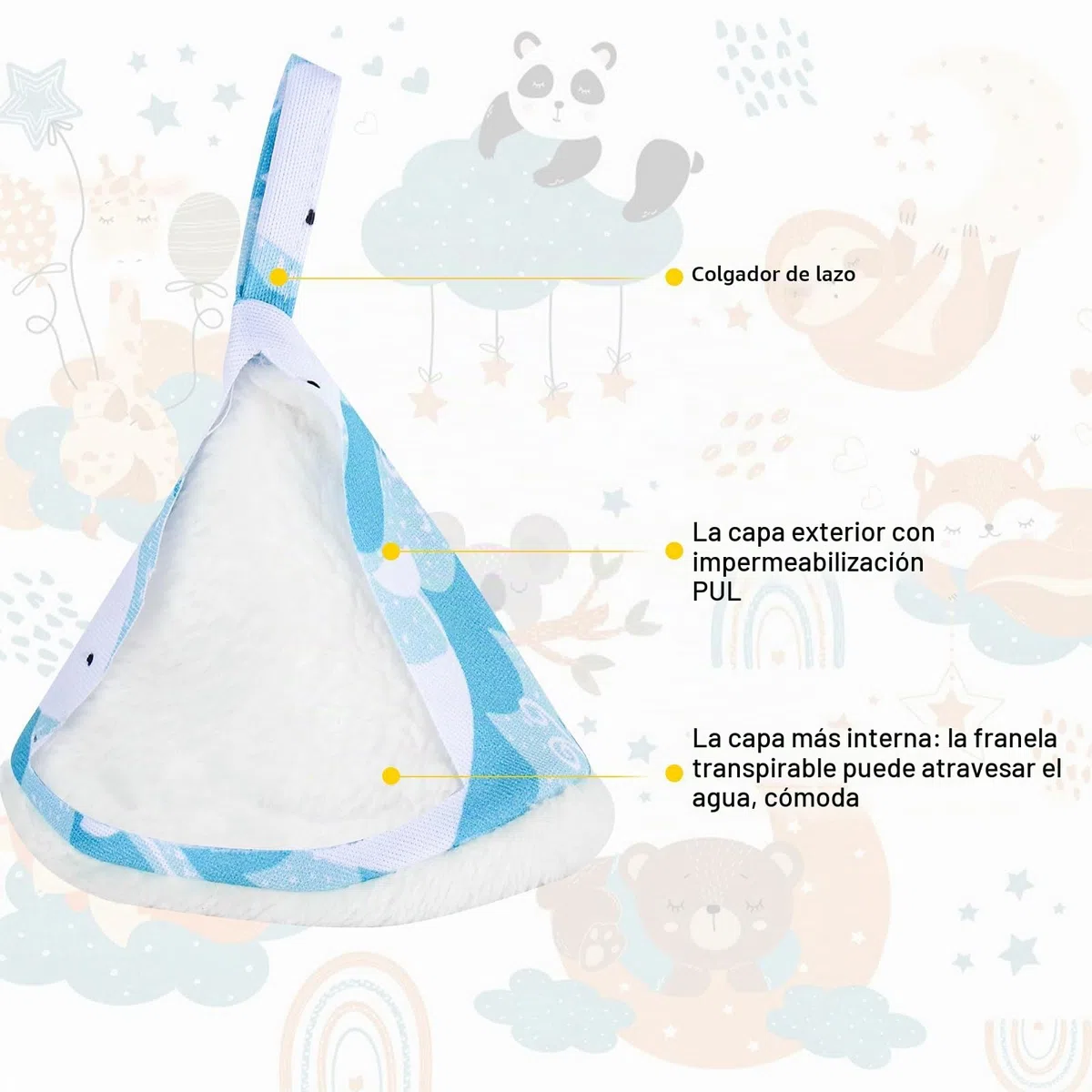 Pipi Tipi Lote de 12 protectores de pañales para bebé con bolsa húmeda y fuerte absorción de agua