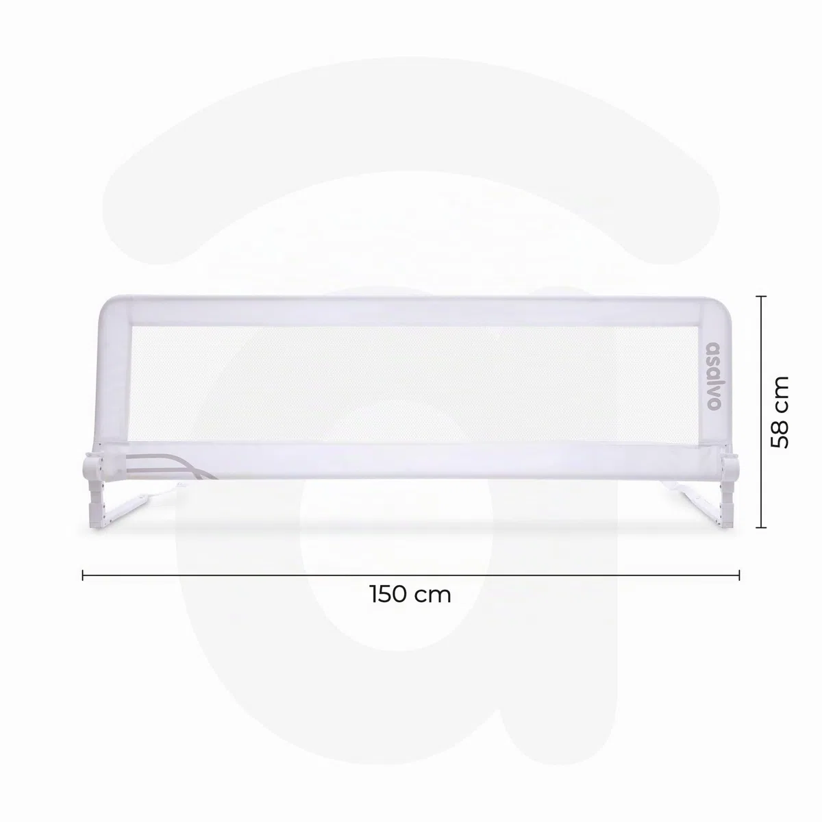 Asalvo 12661 - Barrera De Cama 2 En 1, color Blanco, 2000 g