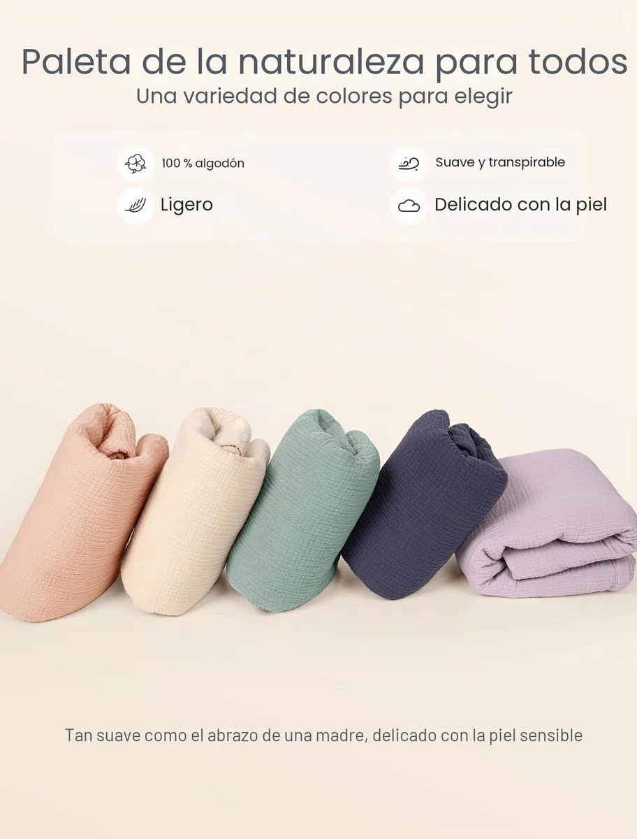 lulumoon Manta de Muselina para Bebé - UnisexManta de Bebé para Niños Cómodo Cochecito Manta 120x120cm(Blanco)