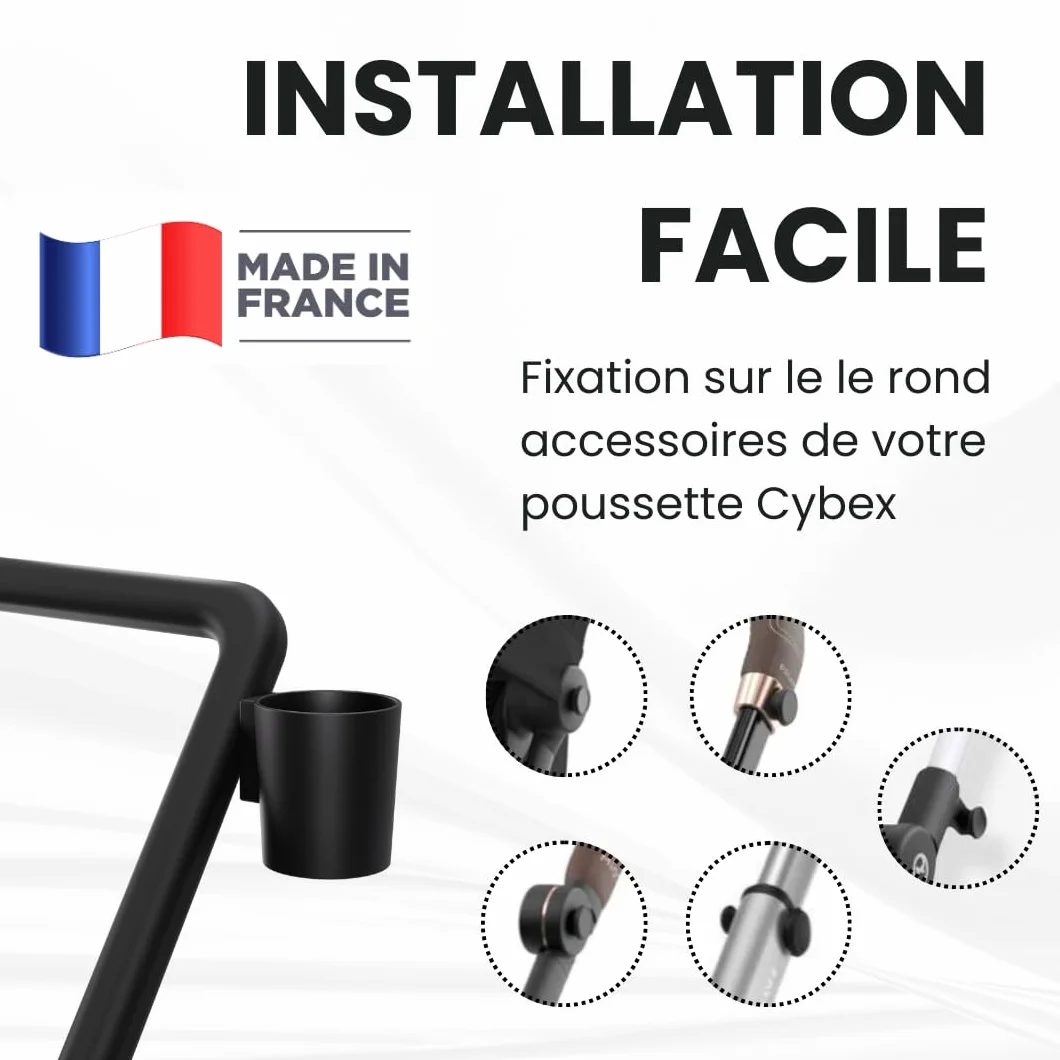 Portavasos para Silla de Paseo Cybex – Compatible con Cybex Priam, Mios, Coya, Balios, Talos, Gazelle S, Eezy S-Line, Beezy, Melio – Portabiberón/Portabotella