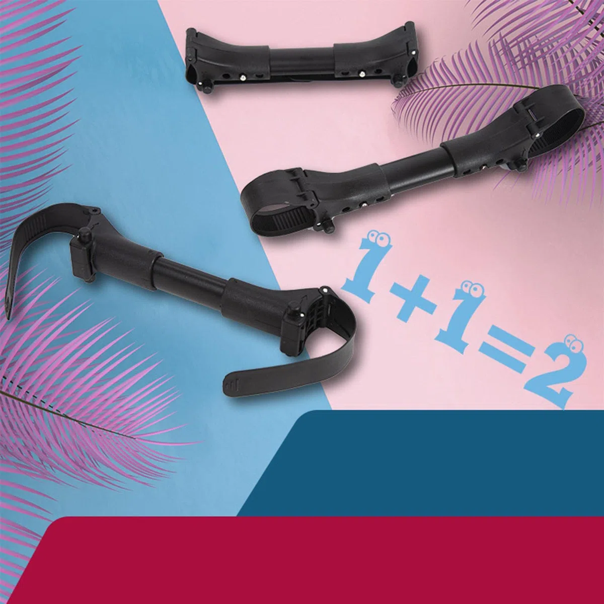 Amagogo 3 Conectores para Cochecito de bebé Gemelo, Accesorio portátil, Duradero para Carrito