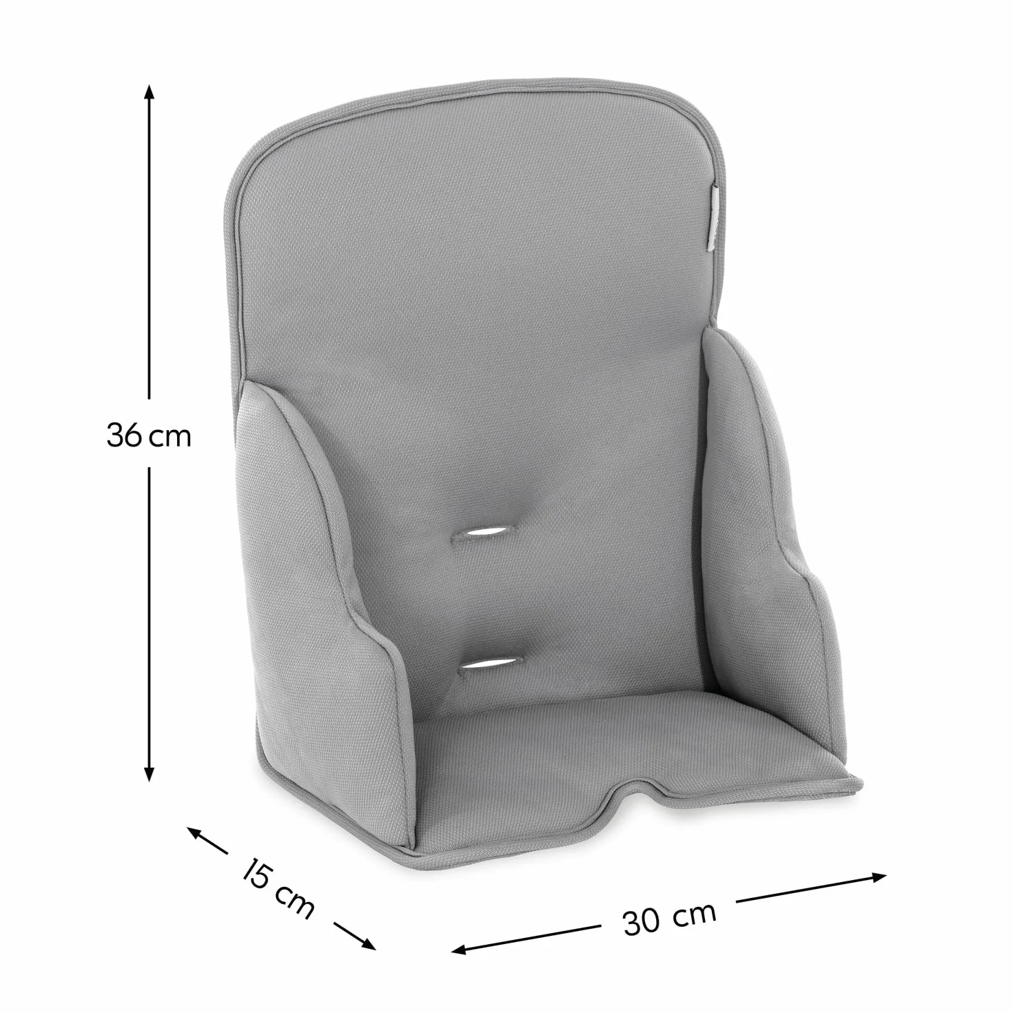 hauck Alpha Cosy, Gris - Reductor Acolchado para Tronas de Madera – Compatible con Alpha+, Beta+ y Arketa – Cojín con Respaldo Alto y Laterales Reforzados para Bebés de 6 a 36 Meses