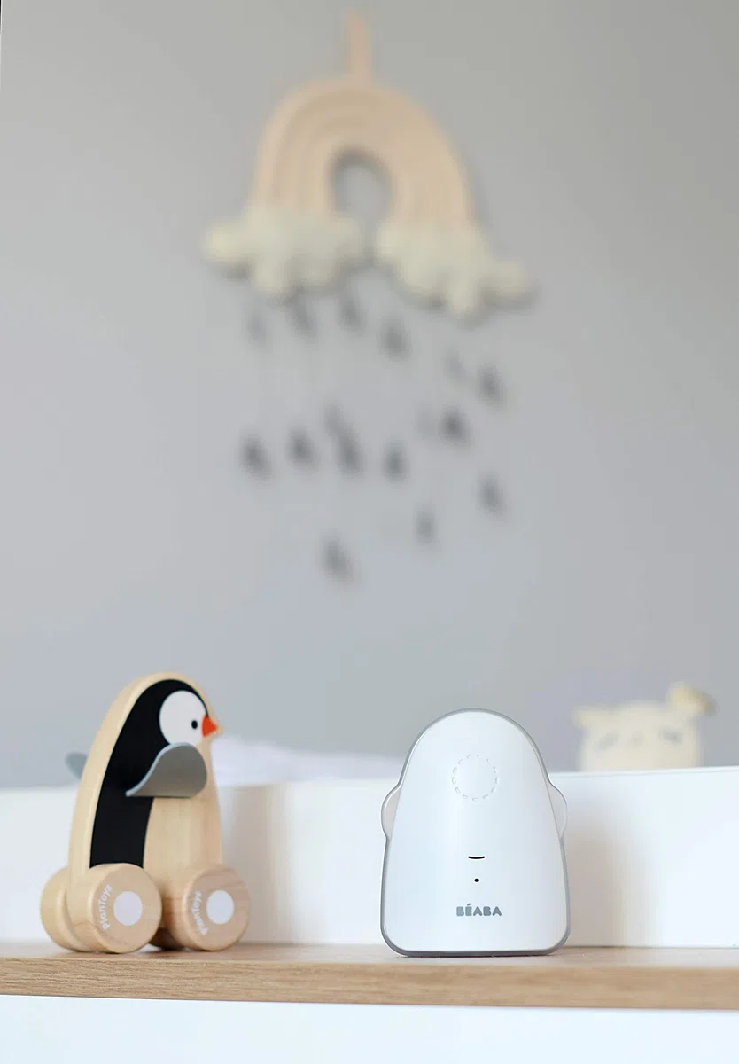 BÉABA - Intercomunicador + Monitor Audio, Walkie-Talkie, Función 0 Ondas, Modo Vox, Modo Noche con Luz, Alcance 300 m, Autonomía 15 h, Simply Zen, Blanco