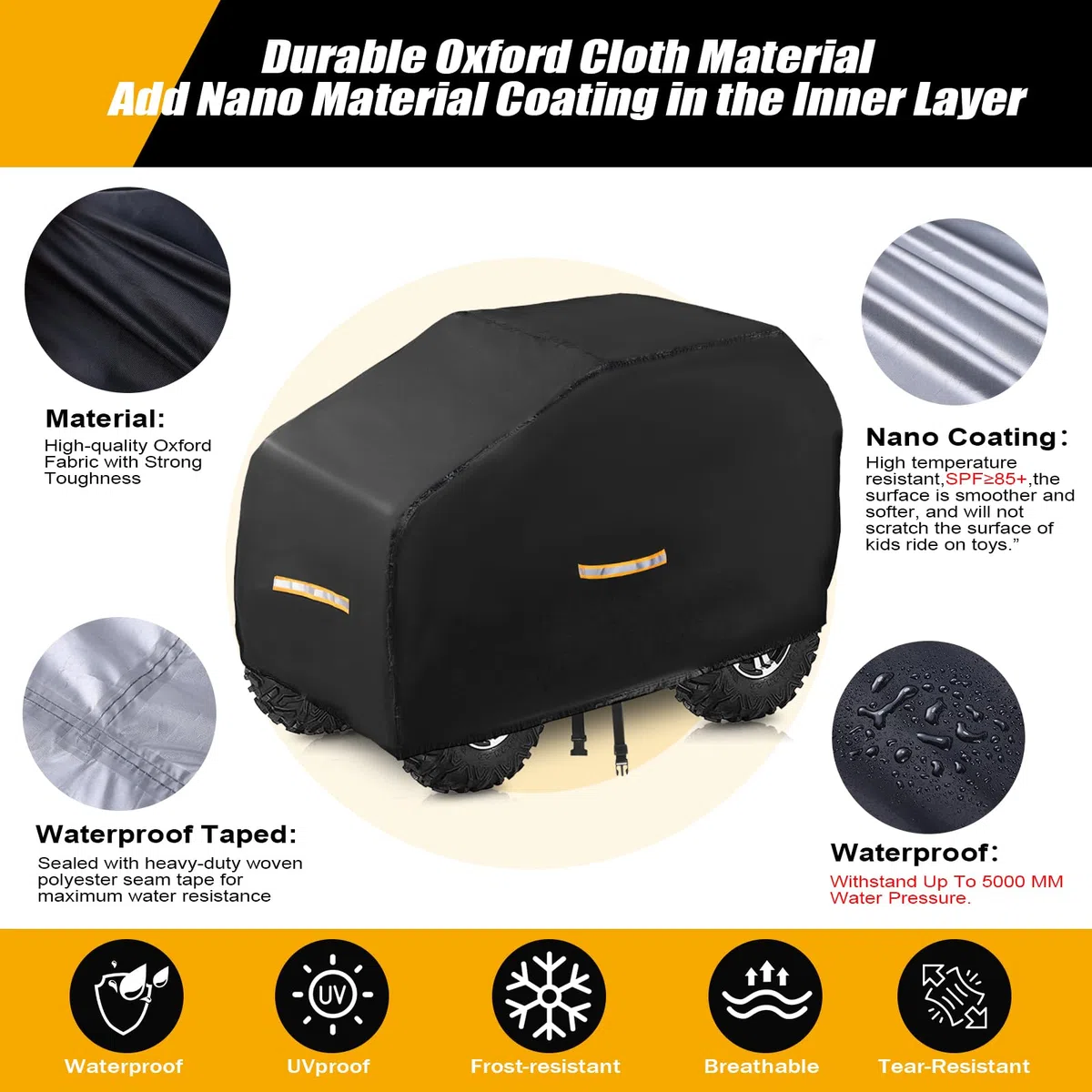 Funda para coche eléctrico para niños, impermeable, para todo tipo de clima, fundas grandes mejoradas, funda de juguete resistente al aire libre con nano revestimiento, hebilla resistente al viento y