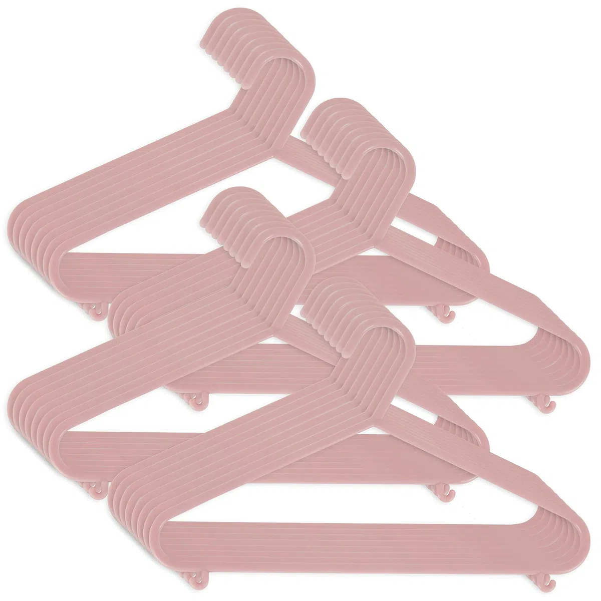 Bieco Perchas para niños, 32 unidades, color rosa viejo, perchas para bebés, organizador de bebé, perchas para niños, separadores de tamaño para bebés