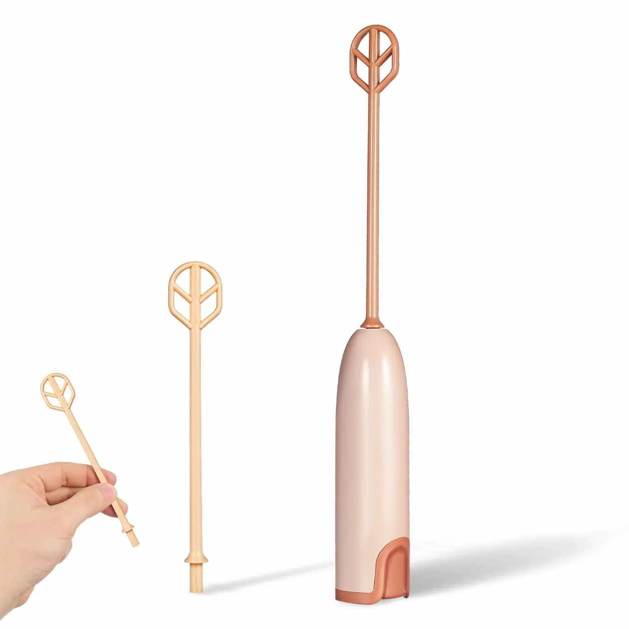 Toyvian - Mezclador eléctrico portátil de mano para leche infantil con mango alargado, mezclador rápido y fácil para leche en polvo y bebidas, desmontable y simple